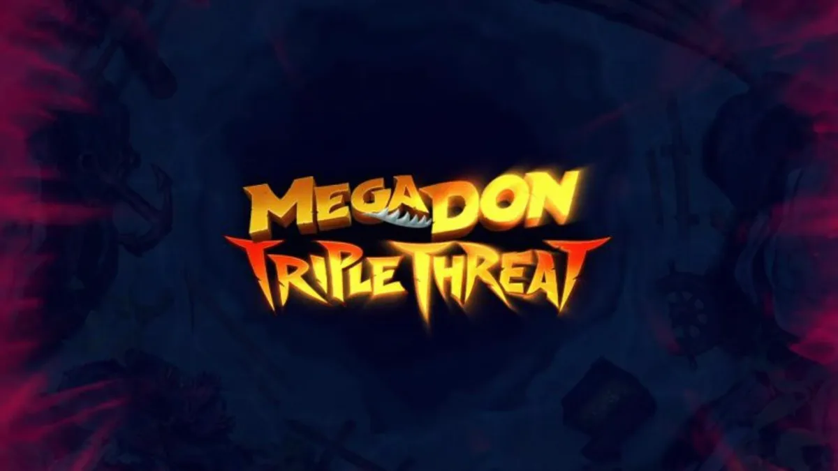 Tampilan visual slot Megadon Triple Threat dengan tema hiu di kedalaman laut